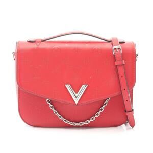 Louis Vuitton Very Messenger Monogram Handbag Leather Red